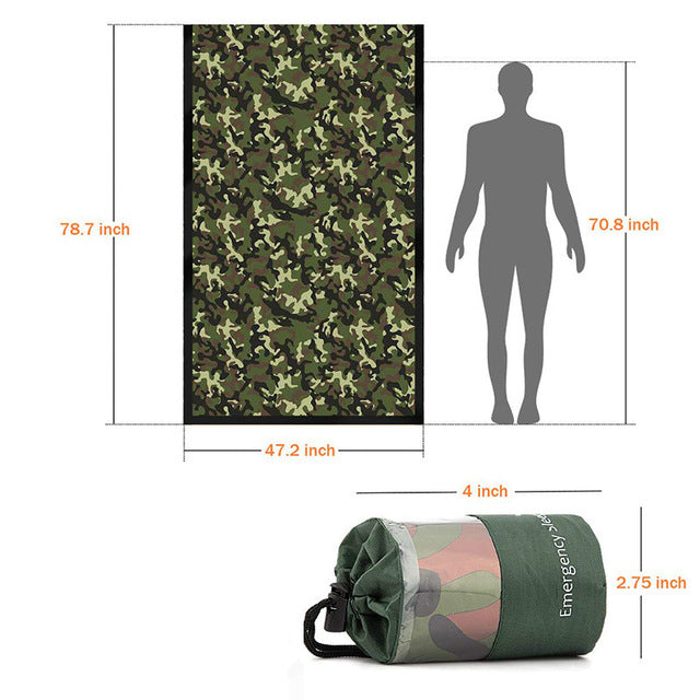 Outdoor Life Bivy Emergency Sleeping Bag Thermal Keep Warm Waterproof Mylar First Aid Emergency Blanket Camping Survival Gear