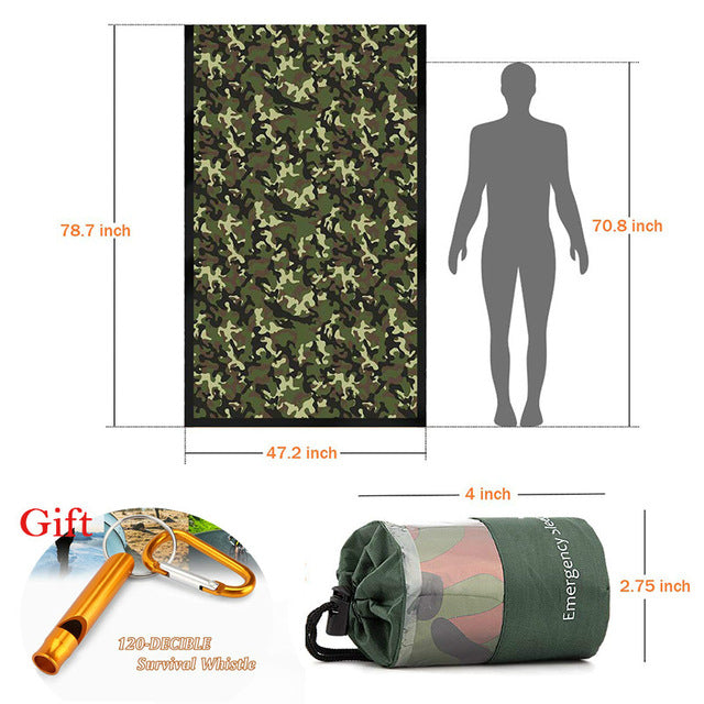 Outdoor Life Bivy Emergency Sleeping Bag Thermal Keep Warm Waterproof Mylar First Aid Emergency Blanket Camping Survival Gear