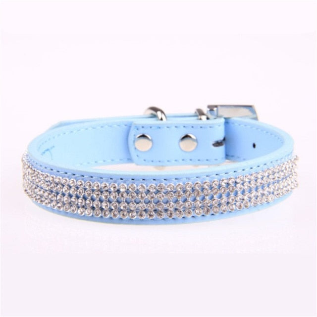 Dog Bling Pet Collar Rhinestone Crystal Diamond PU Leather Cat Puppy Collar Pet Collars Pets Supplies Dog Accessories