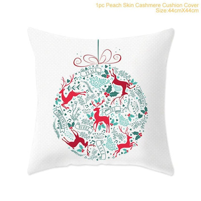 45x45cm Cotton Linen Merry Christmas Cover Cushion Christmas Decor for Home Happy New Year Decor 2021