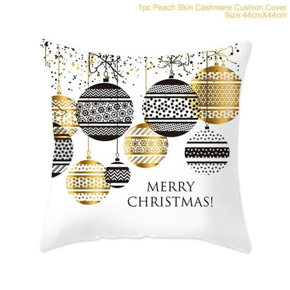 45x45cm Cotton Linen Merry Christmas Cover Cushion Christmas Decor for Home Happy New Year Decor 2021