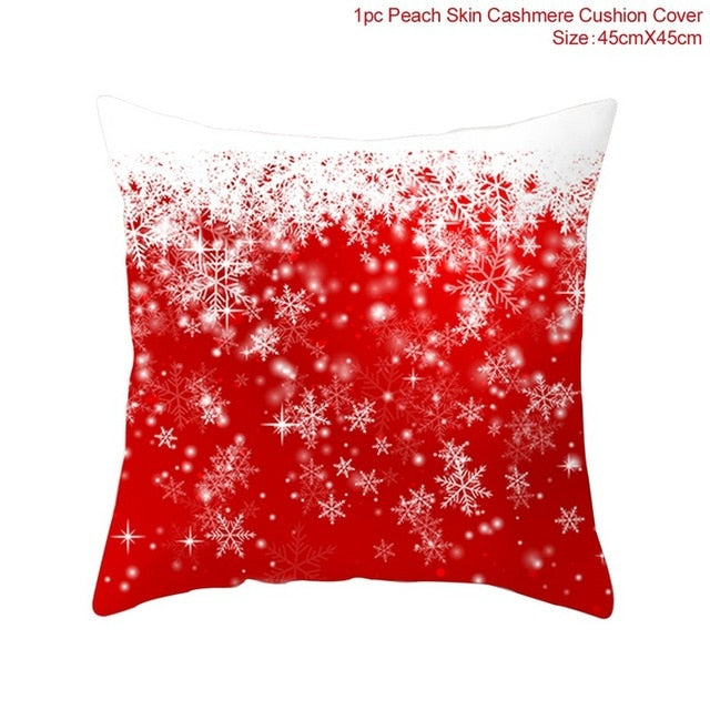 45x45cm Cotton Linen Merry Christmas Cover Cushion Christmas Decor for Home Happy New Year Decor 2021