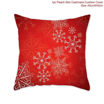 45x45cm Cotton Linen Merry Christmas Cover Cushion Christmas Decor for Home Happy New Year Decor 2021