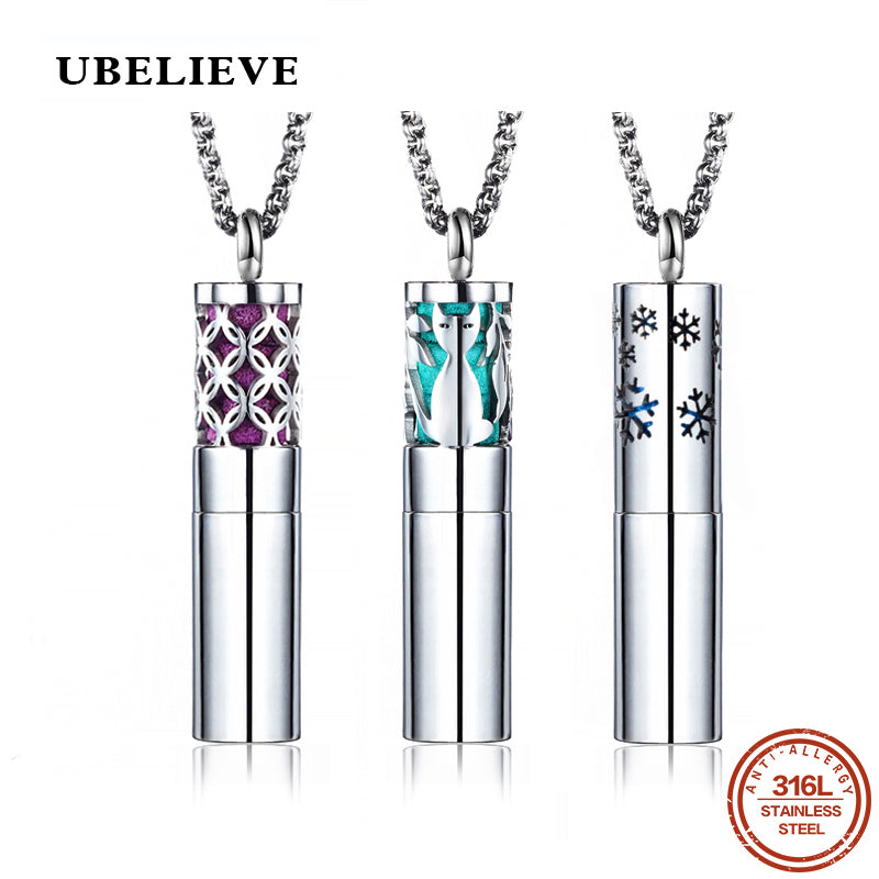 Stainless Steel Vintage Aromatherapy Perfume  Diffuses Essential Oils Necklace Storage Locket Pendant