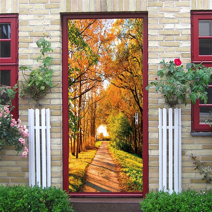 DIY Self-adhesive Natural Scenery Door Wallpaper Home Decor Waterproof Removable Poster Stickers on the Doors Wall Decal