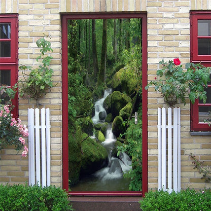 DIY Self-adhesive Natural Scenery Door Wallpaper Home Decor Waterproof Removable Poster Stickers on the Doors Wall Decal