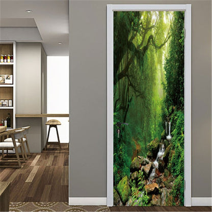 DIY Self-adhesive Natural Scenery Door Wallpaper Home Decor Waterproof Removable Poster Stickers on the Doors Wall Decal