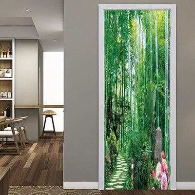 DIY Self-adhesive Natural Scenery Door Wallpaper Home Decor Waterproof Removable Poster Stickers on the Doors Wall Decal