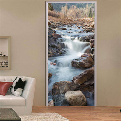 DIY Self-adhesive Natural Scenery Door Wallpaper Home Decor Waterproof Removable Poster Stickers on the Doors Wall Decal