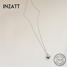 Load image into Gallery viewer, INZATT Classic Real 925 Sterling Silver Heart Pendant Necklaces For Women Anniversary Party Fine Jewelry Gold Color
