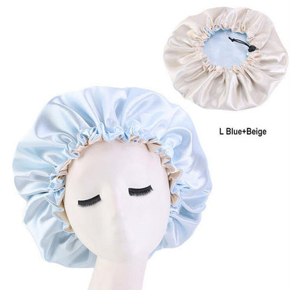 Women Night Sleep Cap Satin Elastic Bonnet Hat For Hair Care Head Cover Adjust Hair Loss Hat Beanies Skullies Islamic New