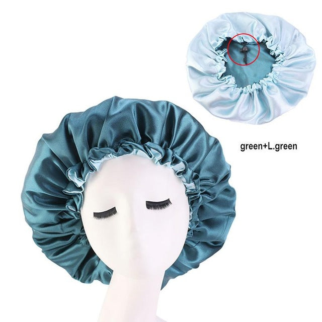 Women Night Sleep Cap Satin Elastic Bonnet Hat For Hair Care Head Cover Adjust Hair Loss Hat Beanies Skullies Islamic New