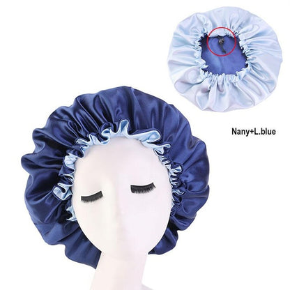 Women Night Sleep Cap Satin Elastic Bonnet Hat For Hair Care Head Cover Adjust Hair Loss Hat Beanies Skullies Islamic New