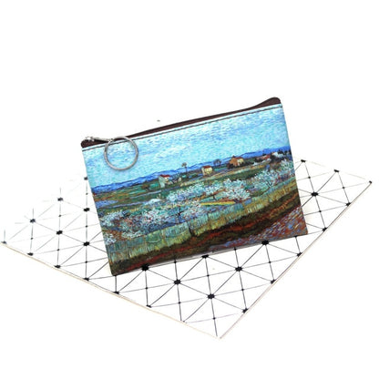 1 Pcs Mini Vintage Oil Painting Coin Purse Women Girls Fashion Printed Wallet Lipstick Portable Money Purse Pocket Bag