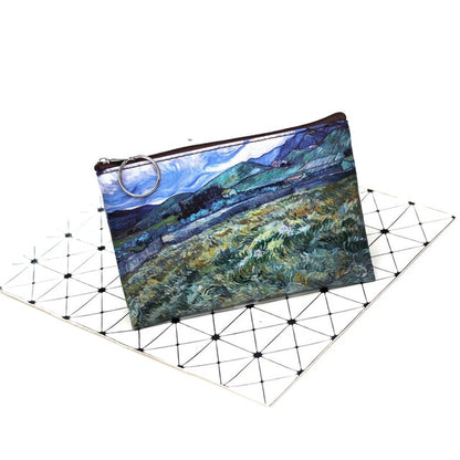 1 Pcs Mini Vintage Oil Painting Coin Purse Women Girls Fashion Printed Wallet Lipstick Portable Money Purse Pocket Bag