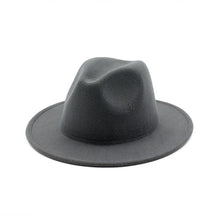 Load image into Gallery viewer, Womens Felt Hat Fedoras Big Brim Hats For Women British Style Vintage Church Hats Lady Flat Brim Fedoras
