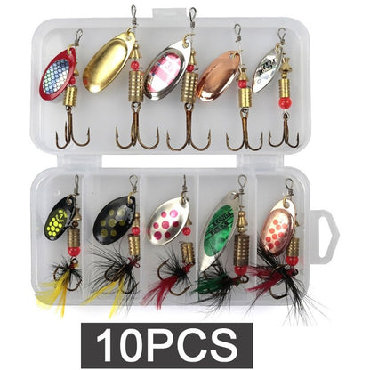 LUSHAZER fishing Metal spinner set 3g-7g Spoon Hard Bait Artificial Bait Metal Fishing Lure Bass sequins spinner for bass carp