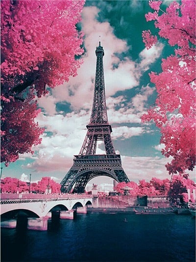 Eiffel Tower Paris 5D Diamond Arts Painting DIY Full Drill Square Round Diamonds Craft Supplies Embroidery Rhinestone Painting Home Decoration