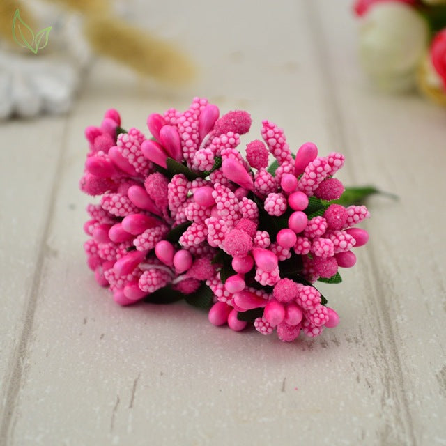 12 pcs stamen sugar handmade artificial flowers Cheap wedding decoration diy wreath needlework Gift box scrapbooking fake flower