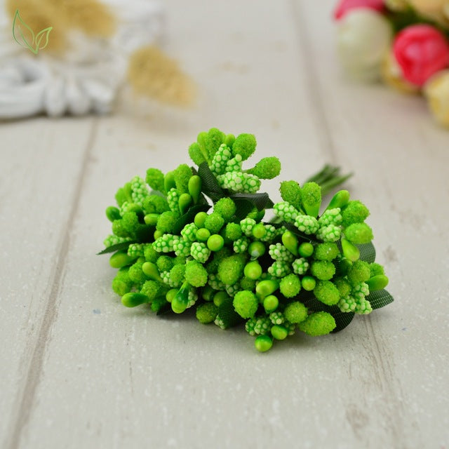 12 pcs stamen sugar handmade artificial flowers Cheap wedding decoration diy wreath needlework Gift box scrapbooking fake flower