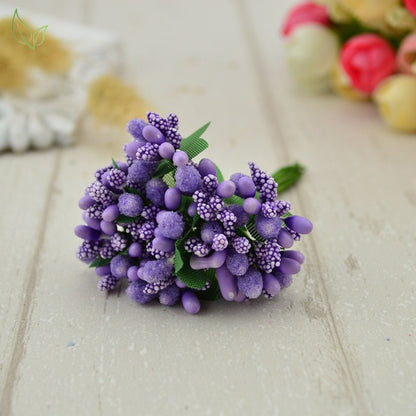 12 pcs stamen sugar handmade artificial flowers Cheap wedding decoration diy wreath needlework Gift box scrapbooking fake flower