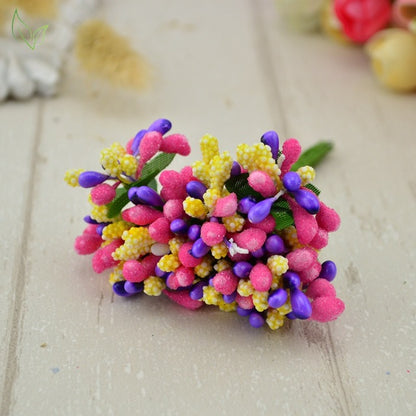 12 pcs stamen sugar handmade artificial flowers Cheap wedding decoration diy wreath needlework Gift box scrapbooking fake flower