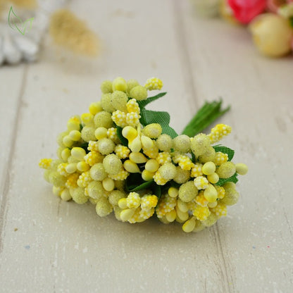 12 pcs stamen sugar handmade artificial flowers Cheap wedding decoration diy wreath needlework Gift box scrapbooking fake flower