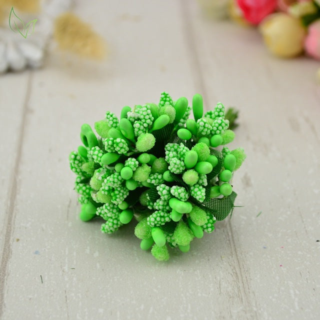 12 pcs stamen sugar handmade artificial flowers Cheap wedding decoration diy wreath needlework Gift box scrapbooking fake flower