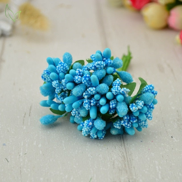 12 pcs stamen sugar handmade artificial flowers Cheap wedding decoration diy wreath needlework Gift box scrapbooking fake flower