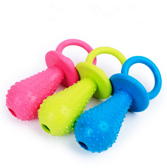 Pet Rubber Pacifier Dog Toy Spiked Rubber Soother Pet Dog Cat Puppy Elastic Dog Teeth Chew Toys for the Chewer