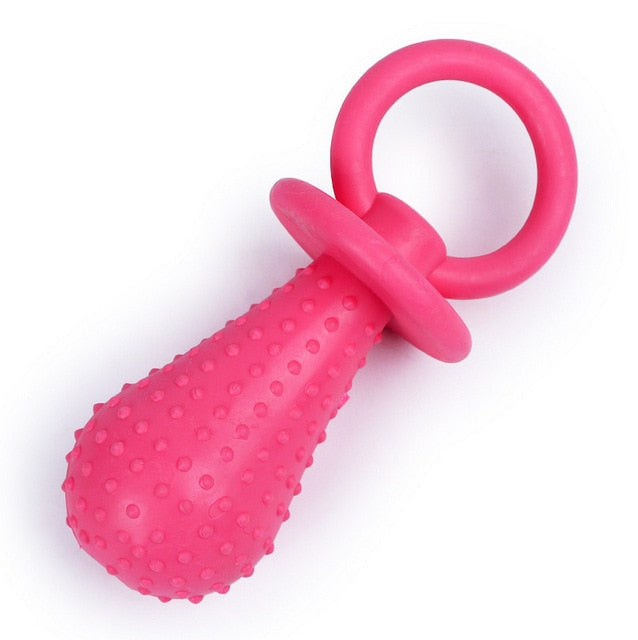 Pet Rubber Pacifier Dog Toy Spiked Rubber Soother Pet Dog Cat Puppy Elastic Dog Teeth Chew Toys for the Chewer