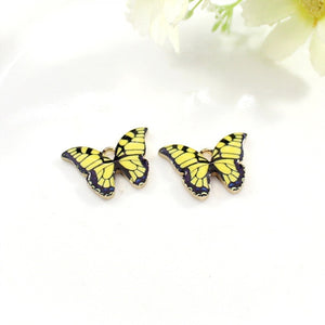 10pcs Color Printed Alloy Butterfly Pendant DIY Craft Supplies Materials Earring Necklaces Jewelry Accessory Decoration Supplies