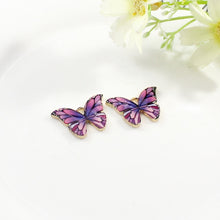 Load image into Gallery viewer, 10pcs Color Printed Alloy Butterfly Pendant DIY Craft Supplies Materials Earring Necklaces Jewelry Accessory Decoration Supplies
