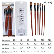Load image into Gallery viewer, Art Model Paint Nylon Hair Acrylic Oil Watercolor Drawing Art Supplies Brown 6 Pcs Painting Craft Artist Paint Brushes Set
