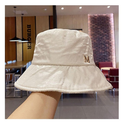 Pearlescent fabric Rhinestone chain leisure lady bucket cap women fashion hat