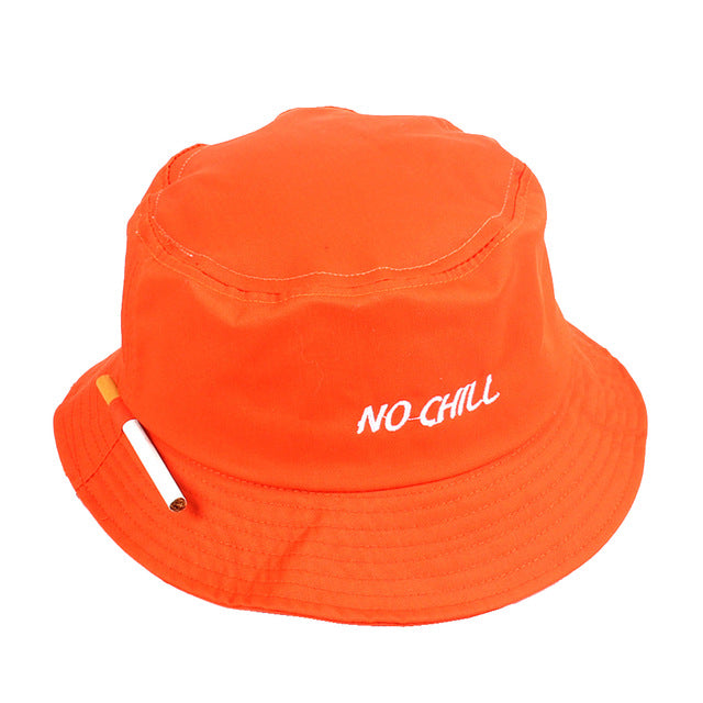 Cigarette Embroidery Bucket Hat Men Women Hip Hop Fishing Cap Adult Panama Bob Hat Summer Lovers Flat Hat Cotton NO CHILL