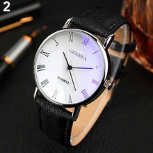 Load image into Gallery viewer, Mens Analog Quartz Business Wrist Watch with Roman Numerals Faux Leather Band Casual Watch Choose Color
