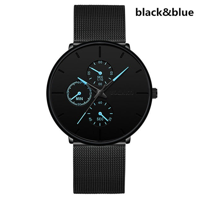 Relogio masculino men's watches male quartz watch male watch casual thin mesh steel male watch water-proof water designer sport watch