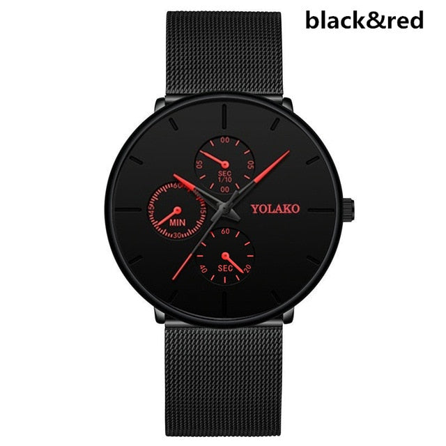 Relogio masculino men's watches male quartz watch male watch casual thin mesh steel male watch water-proof water designer sport watch