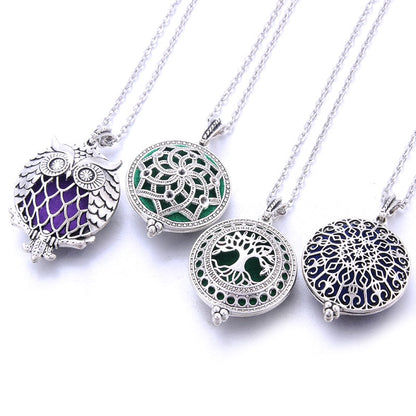 Choose Aromatherapy Necklace Vintage Flower Butterfly Essential Oil Diffuser Necklace Perfume Lockets Pendants