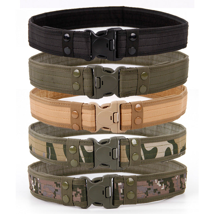 Army Style Combat Belts Quick Release Tactical Belt Fashion Men Canvas Waistband Outdoor Hunting 5-Colors 130cm