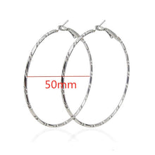 Load image into Gallery viewer, 40mm 60mm 70mm 80mm Exaggerate Big Smooth Circle Hoop Earrings Simple Party Round Loop Earrings for Women Jewelry Choose Style Gold Silver
