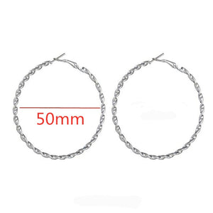 40mm 60mm 70mm 80mm Exaggerate Big Smooth Circle Hoop Earrings Simple Party Round Loop Earrings for Women Jewelry Choose Style Gold Silver