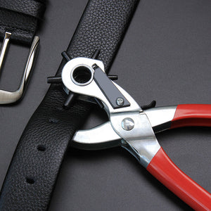 Leather Belt Hole Punch Plier Eyelet Puncher Revolve Setter Tool Watchband Strap Household leather-craft