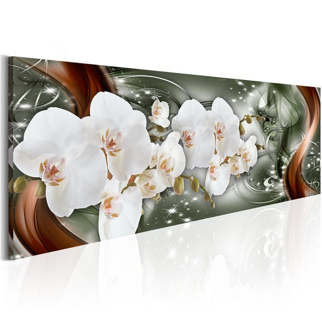 Wide-panel Orchid Flowers 5D Diamond Dots Painting Kit DIY Full Drill Square Round Diamonds Arts Crafts Embroidery Inlay Rhinestone Painting Home Decor