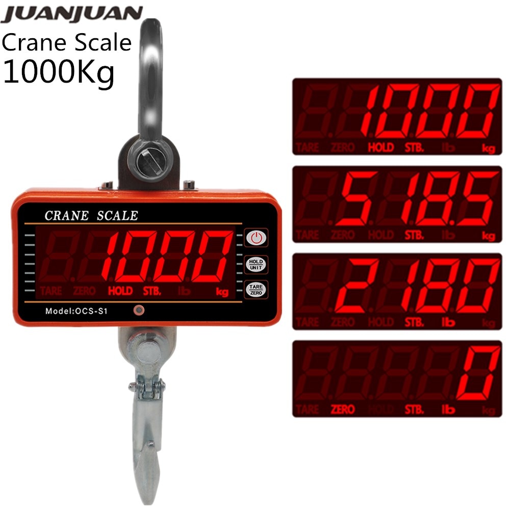 1000Kg 2000LB Crane Scales  Industrial Heavy Duty Weighing Balance Digital Hook Scale  Hanging Gram Weighting Steelyard 30%