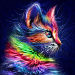 Colorful Kitten Pet 5D DIY Diamond Painting Full Drill Square/Round Cross Stitch Embroidery Rhinestone Diamond Art