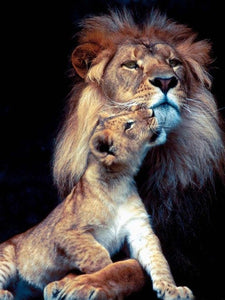 Diamond Painting 5D Lion & Cub Rhinestones Art Diamond Embroidery Cross Stitch Animals Handwork Hobby Gift Home Decor