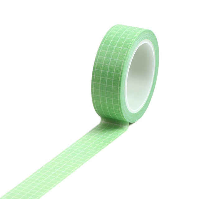 10M Pure Color Grid Washi tape set Colored masking tape Craft Supplies Washy Tape Washitape for Diamond Art