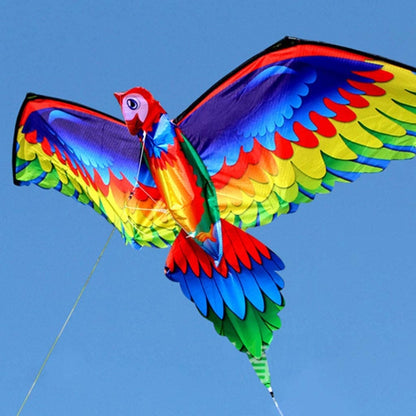 Realistic Big 3D Parrot Kite Children Flying Kite Outdoor Fun Playing Cloth Toy Flying Toys with 100m Line